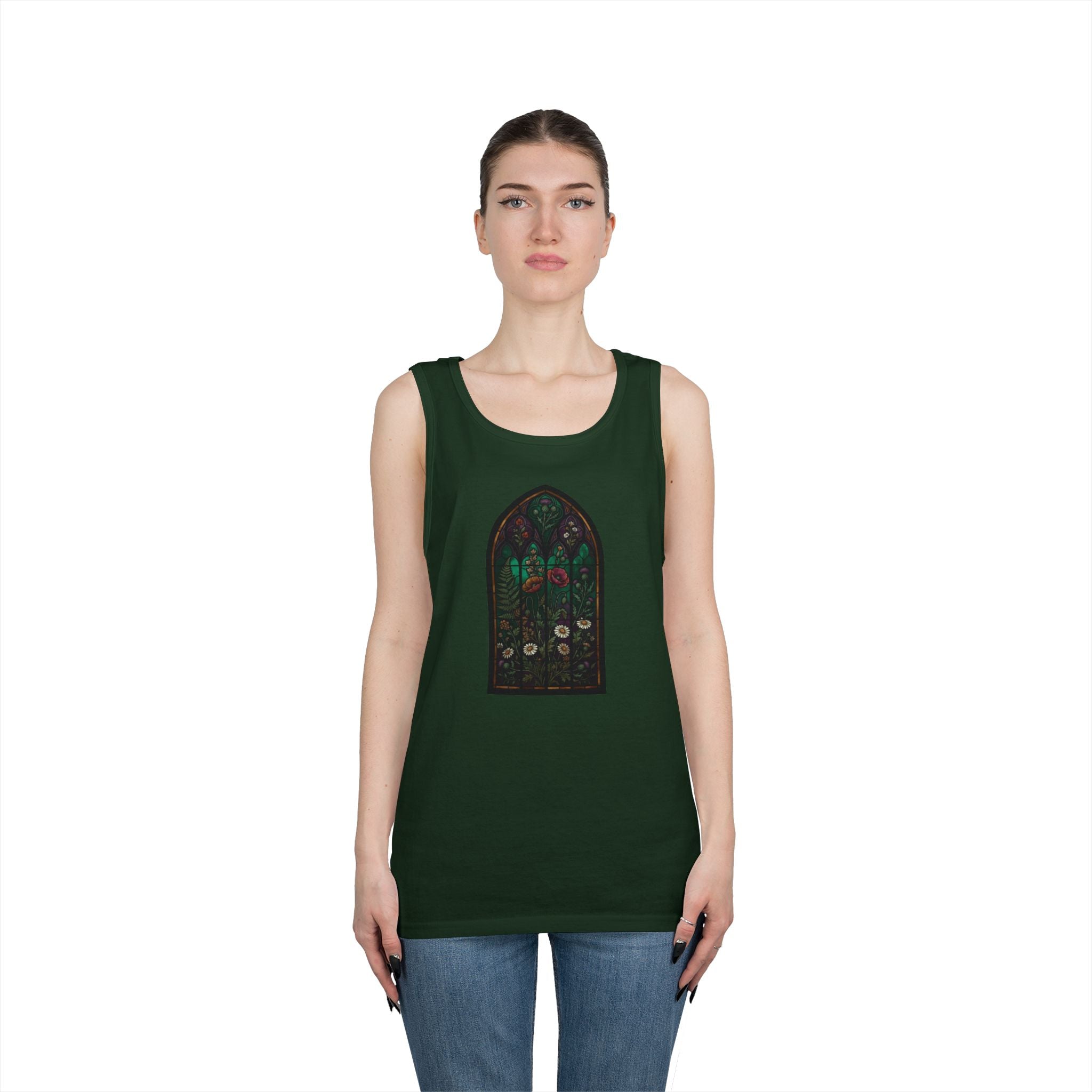 "Stained Glass Floral" Tank Top