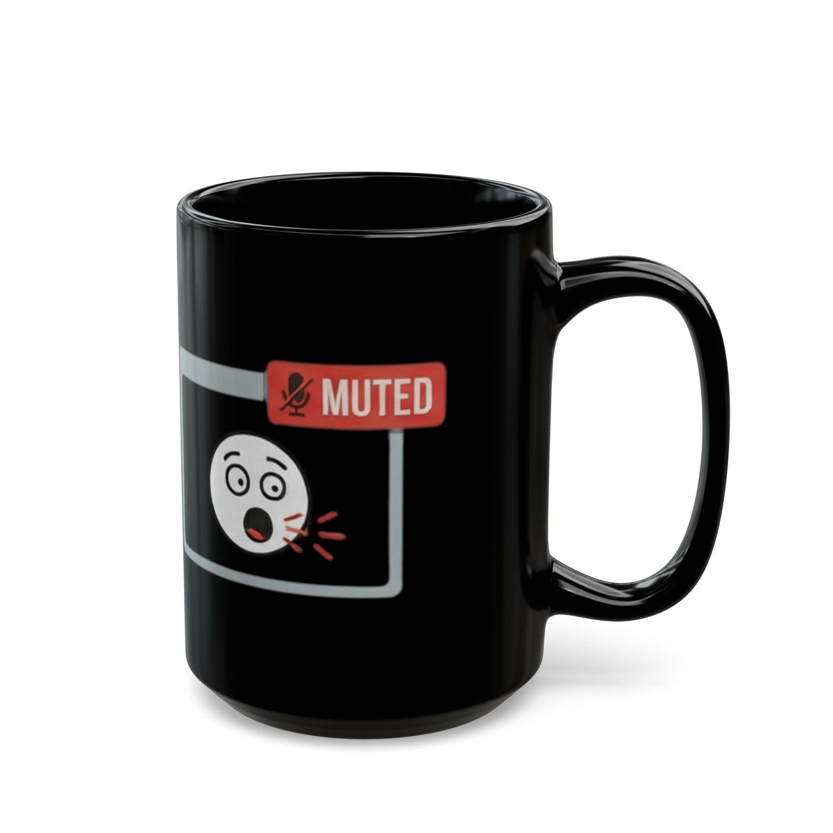 "I Found The Mute" Black Ceramic Mug — Graphic