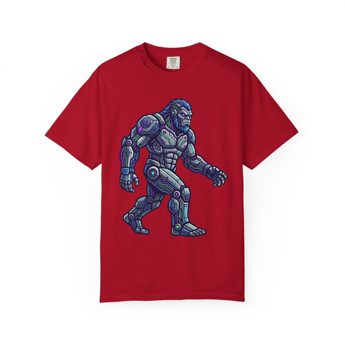 Color: Red | Cyber Bigfoot Unisex Garment-Dyed Tee