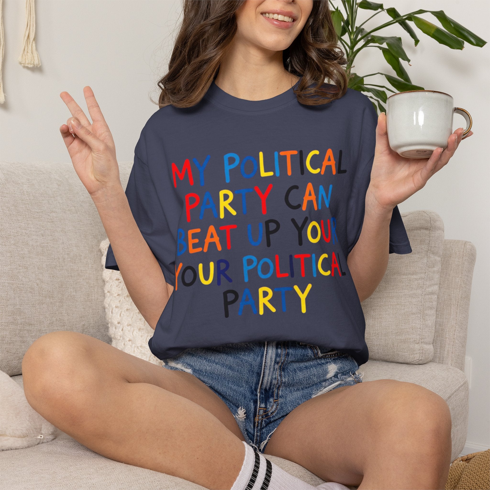 "Political Parties" Unisex Garment-Dyed Tee
