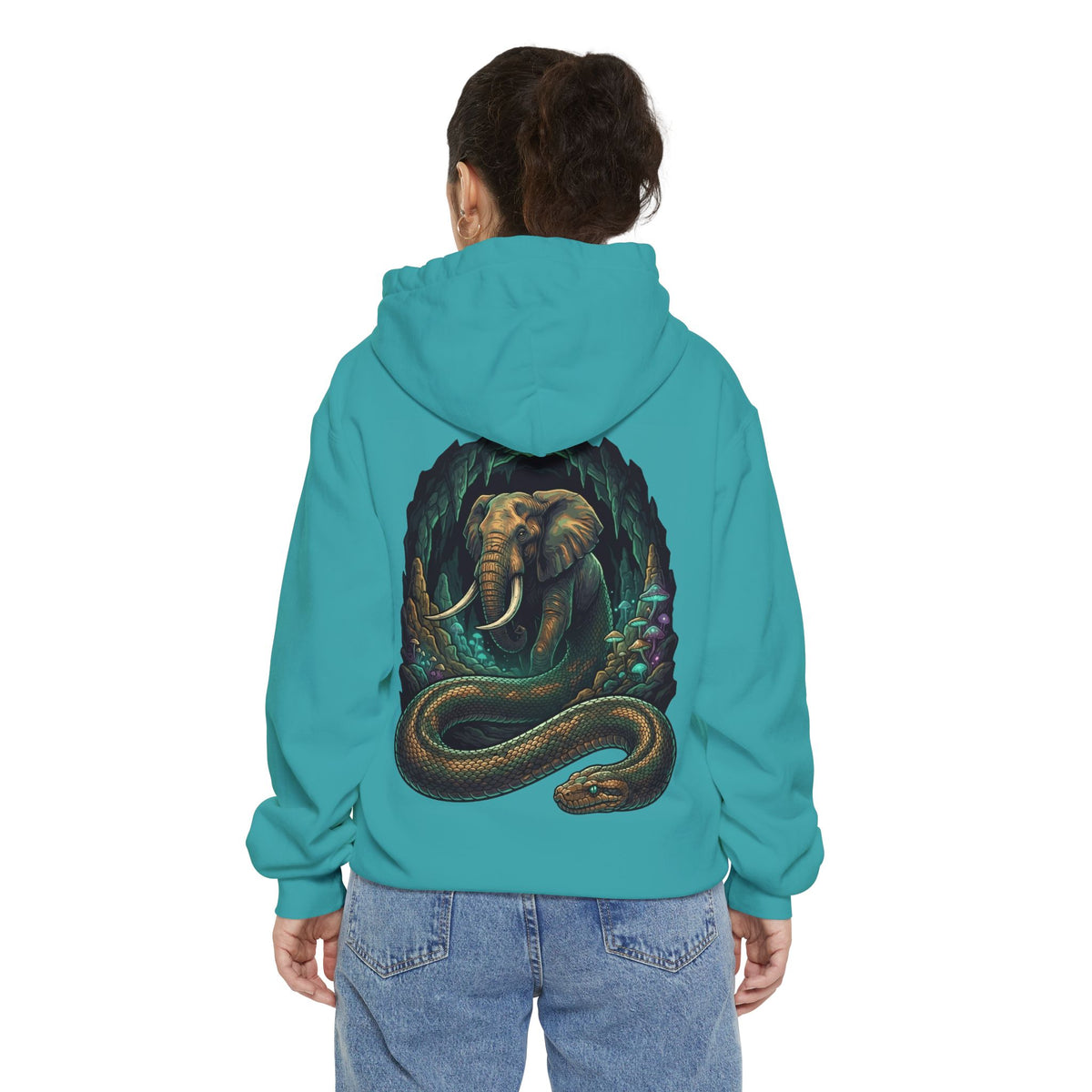 Color: Seafoam | Grootslang (South African Mythology) Garment-Dyed Hoodie