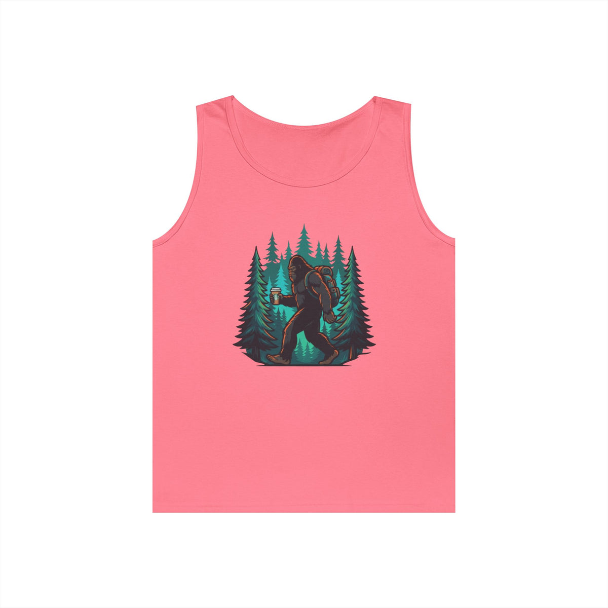 Color: Safety Pink | Bigfoot-Sasquatch (North America) Tank Top
