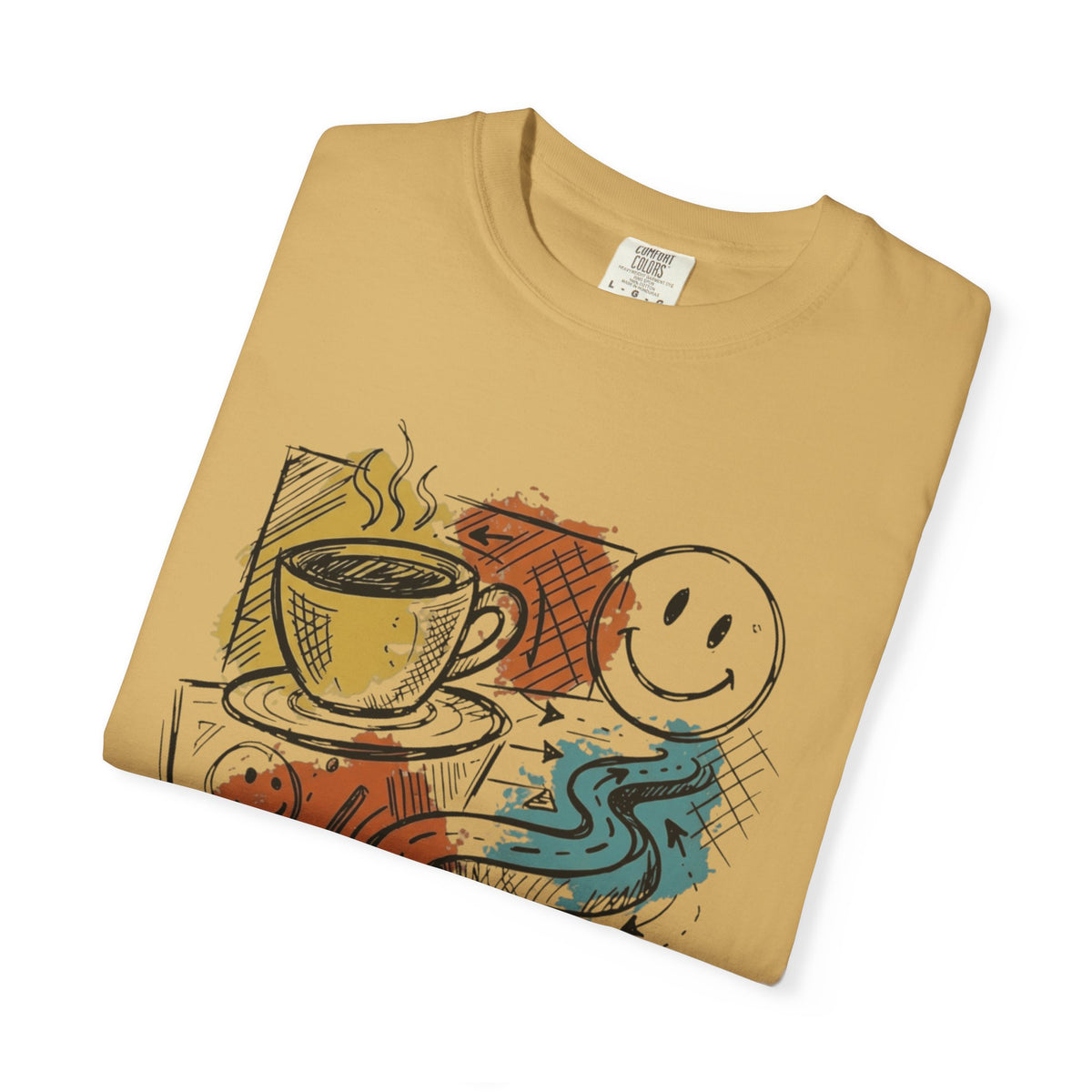 "Happy Coffee" Unisex Garment-Dyed Tee