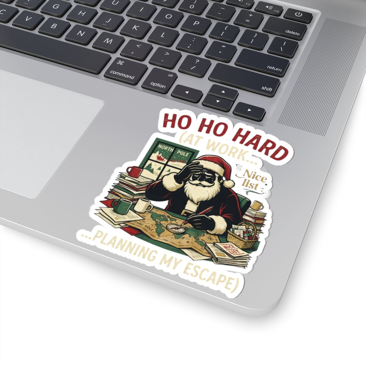 "Ho Ho Hard At Work" Sticker — Main