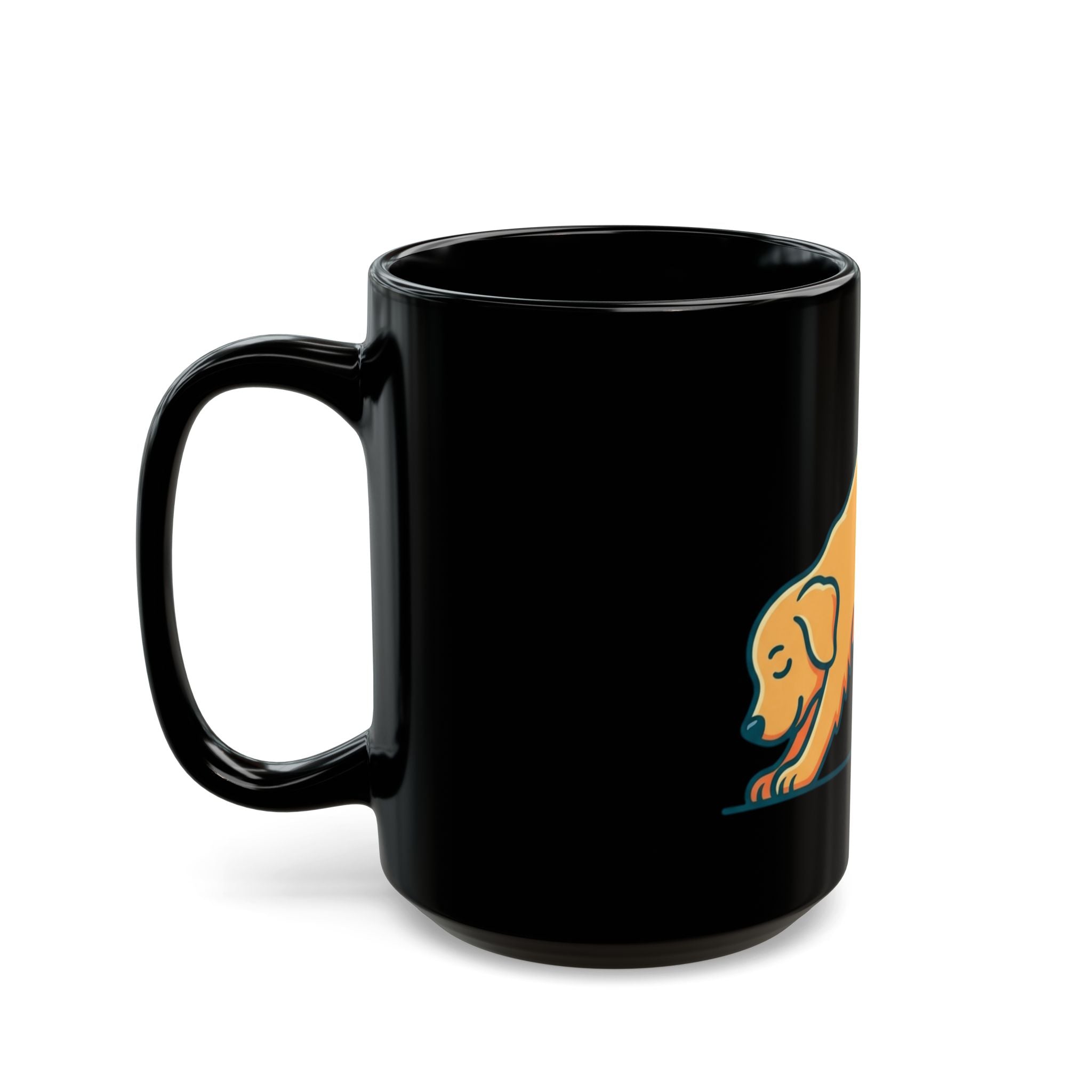 "Dog CALM" Black Ceramic Mug — Graphic