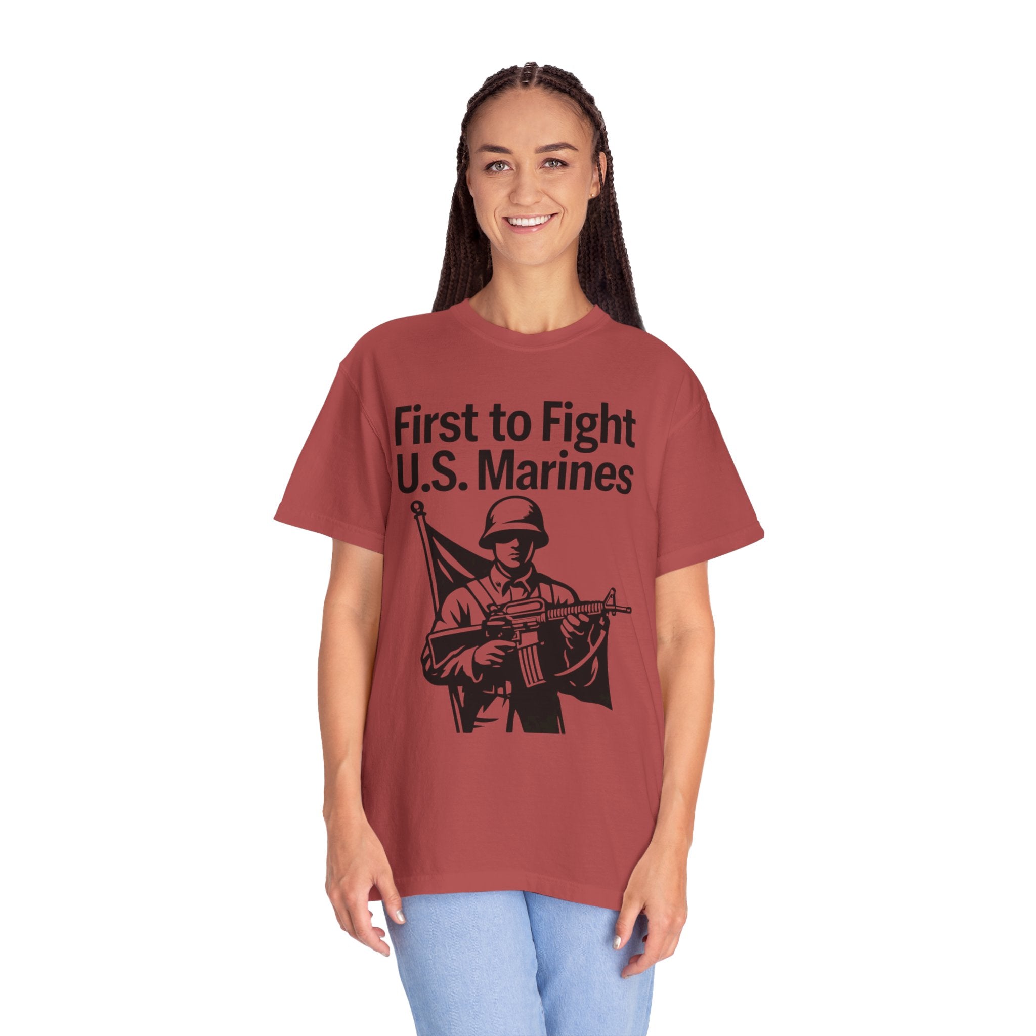 "First to Fight" Unisex Garment-Dyed T-shirt