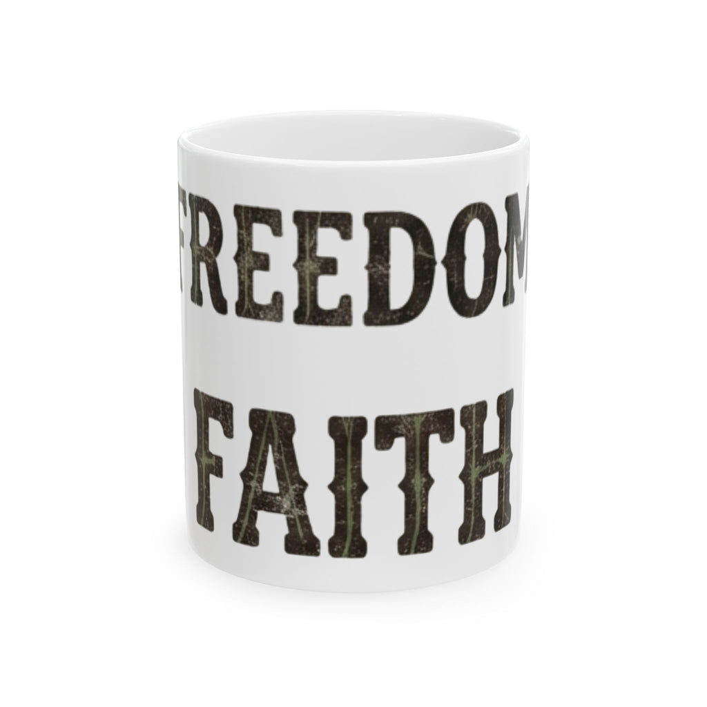 "Religious Freedom" White Ceramic Mug — Graphic