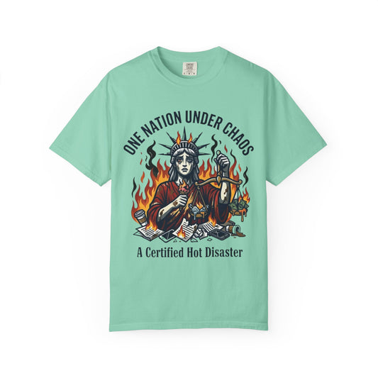 Color: Island Reef | One Nation Under Chaos Unisex Garment-Dyed Tee