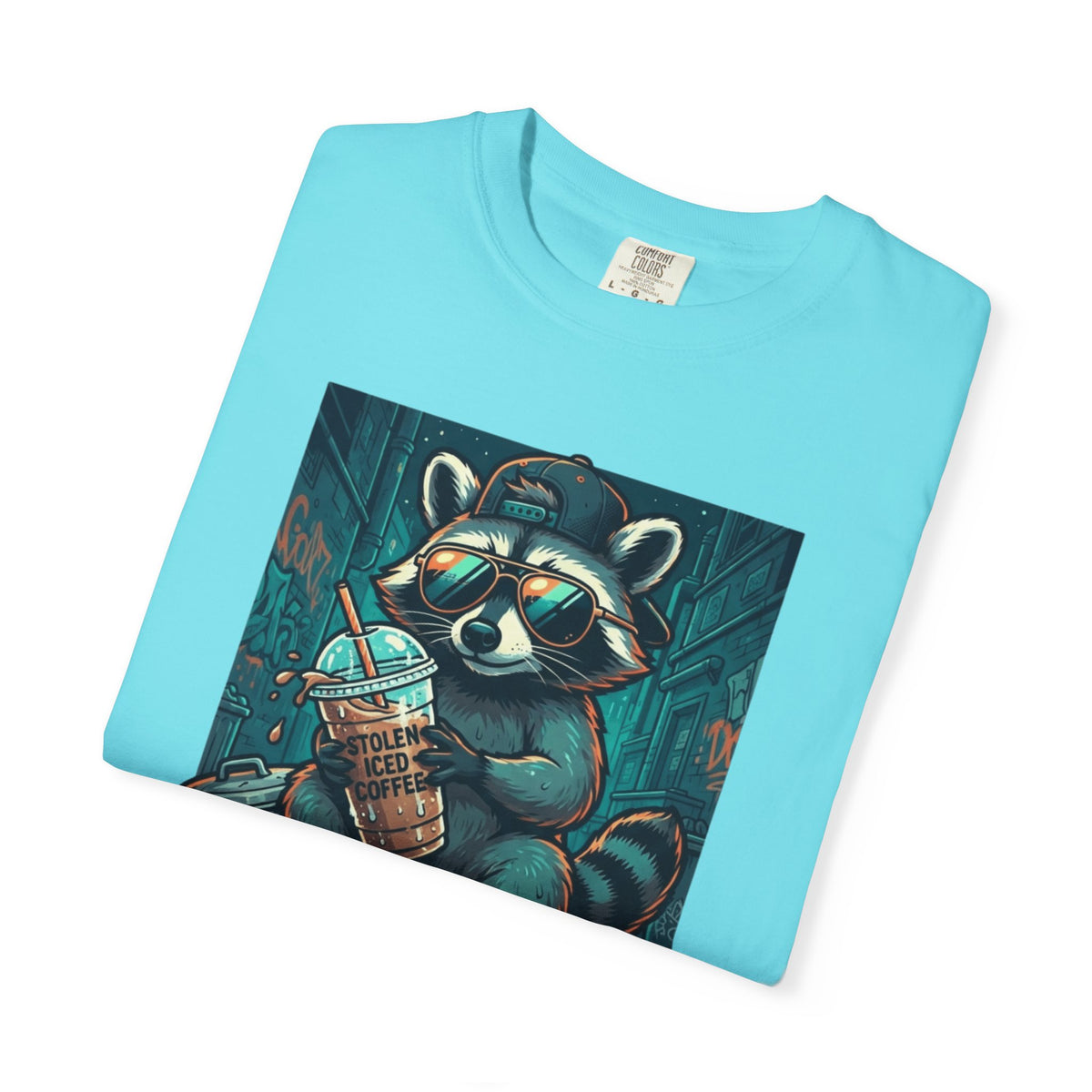 "Raccoon Energy" Unisex Garment-Dyed Tee