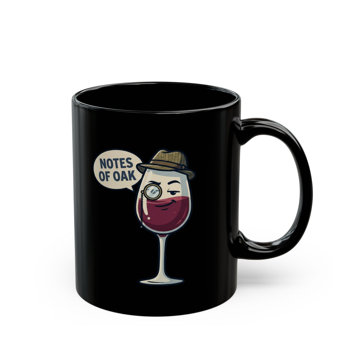 "I Pretend To Understand Wine" Black Ceramic Mug — Graphic