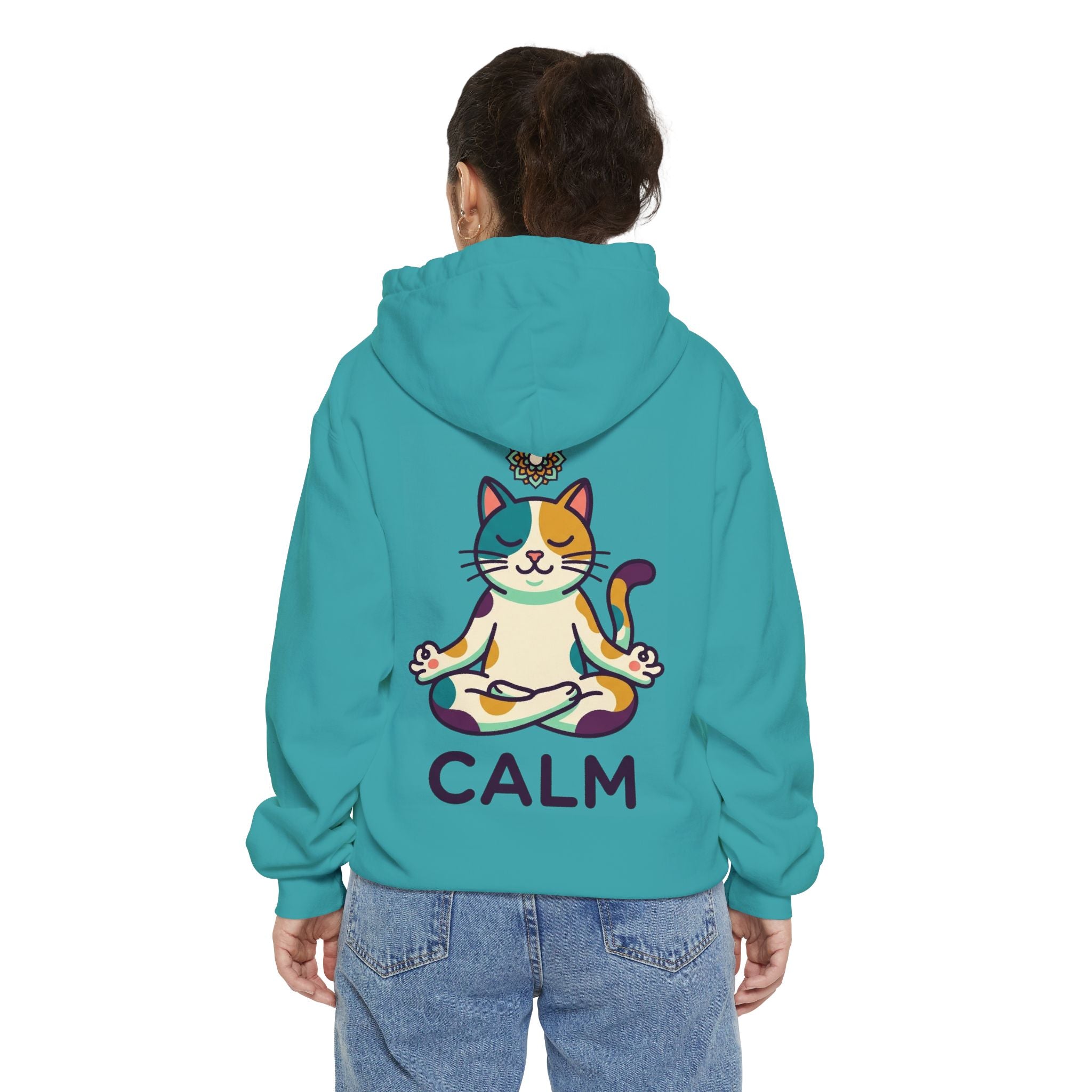 "Cat CALM" Garment-Dyed Hoodie