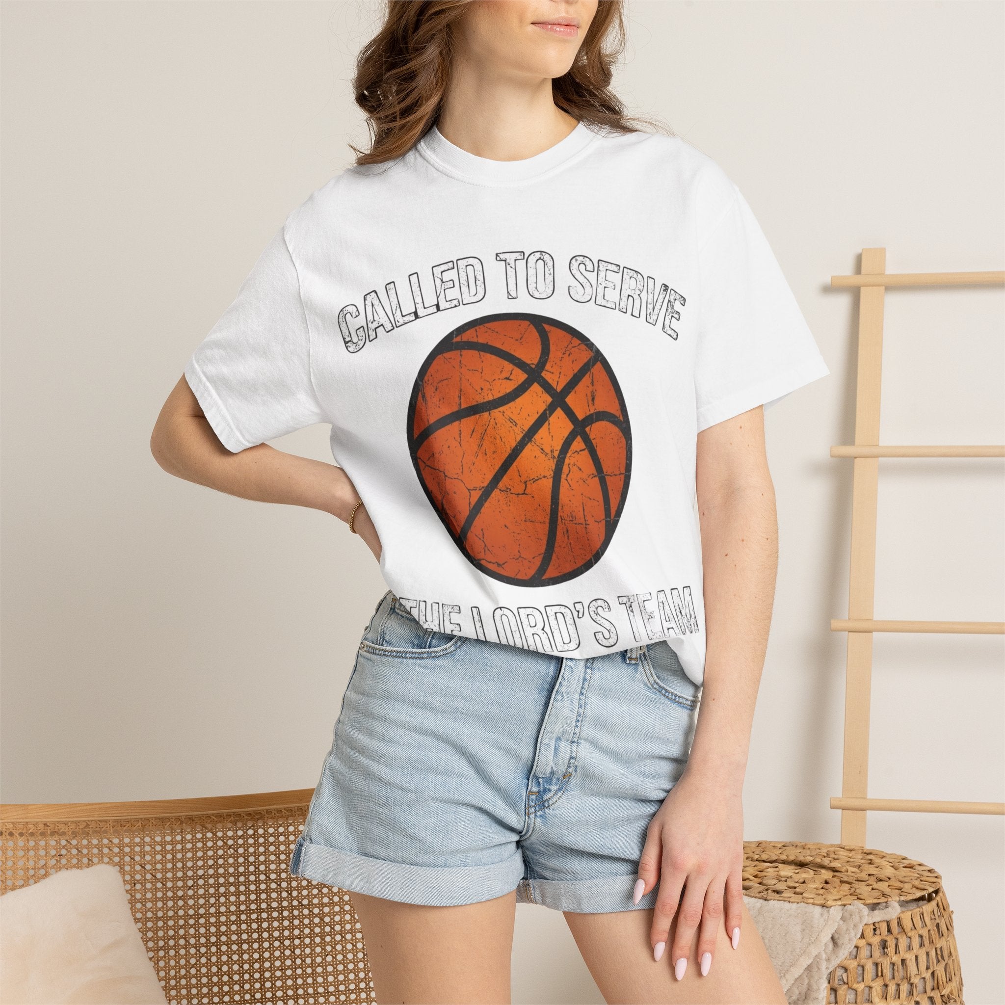 Called To Serve The Lord's Team Christian Basketball T-Shirt - Distressed Religious Sports Tee for Men and Women