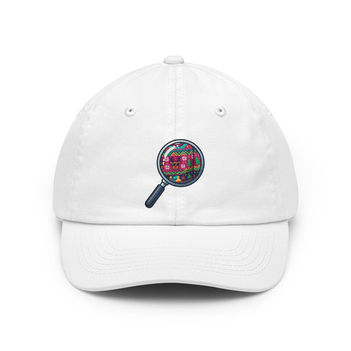 Color: White | Ugly Sweater Dad Hat — Graphic