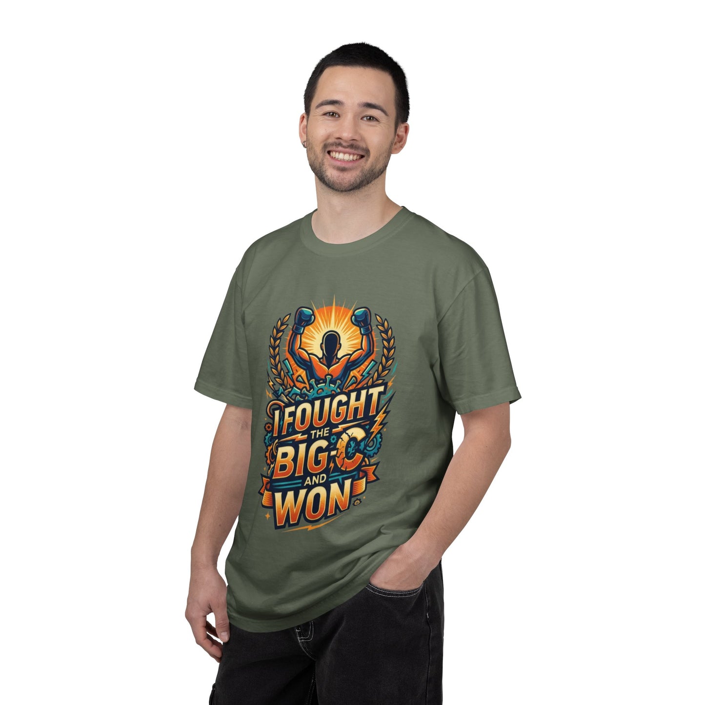 "I Fought The Big C and Won" Unisex Garment-Dyed Tee