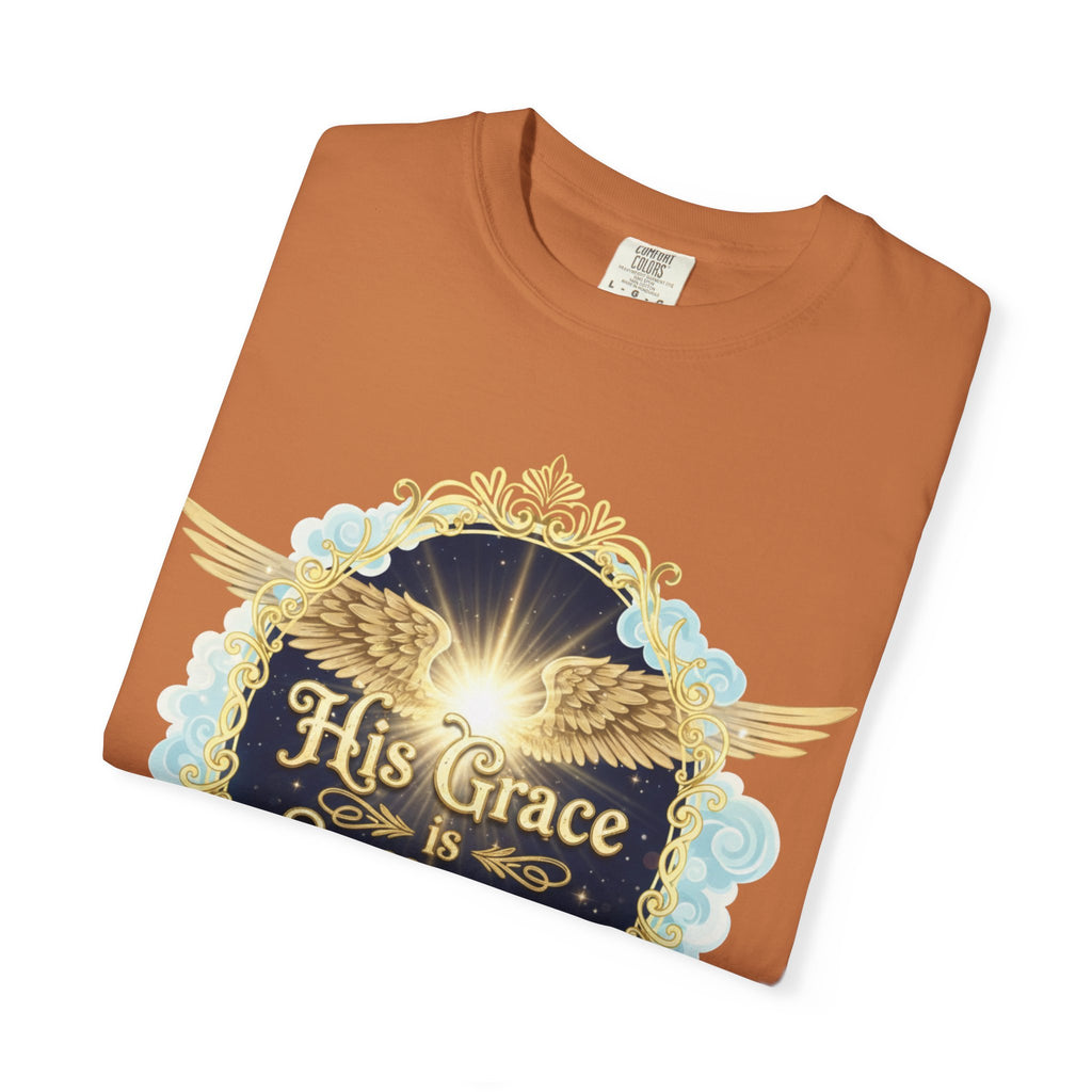 "His Grace is Sufficient" Unisex Garment-Dyed T-shirt