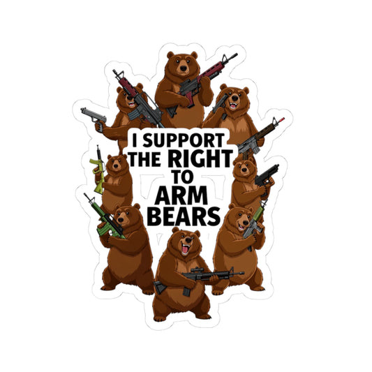 Arm Bears, Not People | Kiss-Cut Sticker — AttitudeShirts