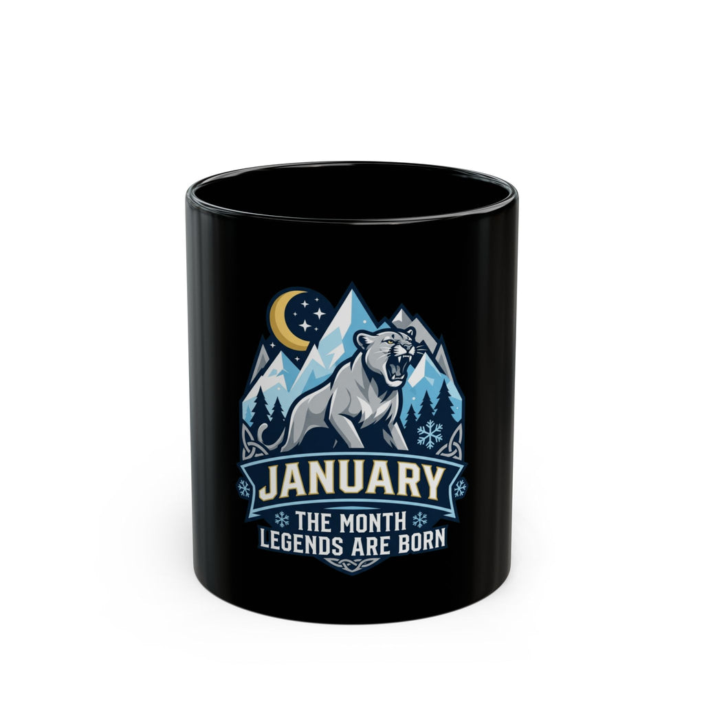 "January Legend" Black Ceramic Mug