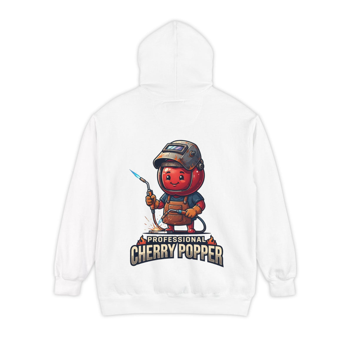Color: White | Professional Cherry Popper Garment-Dyed Hoodie