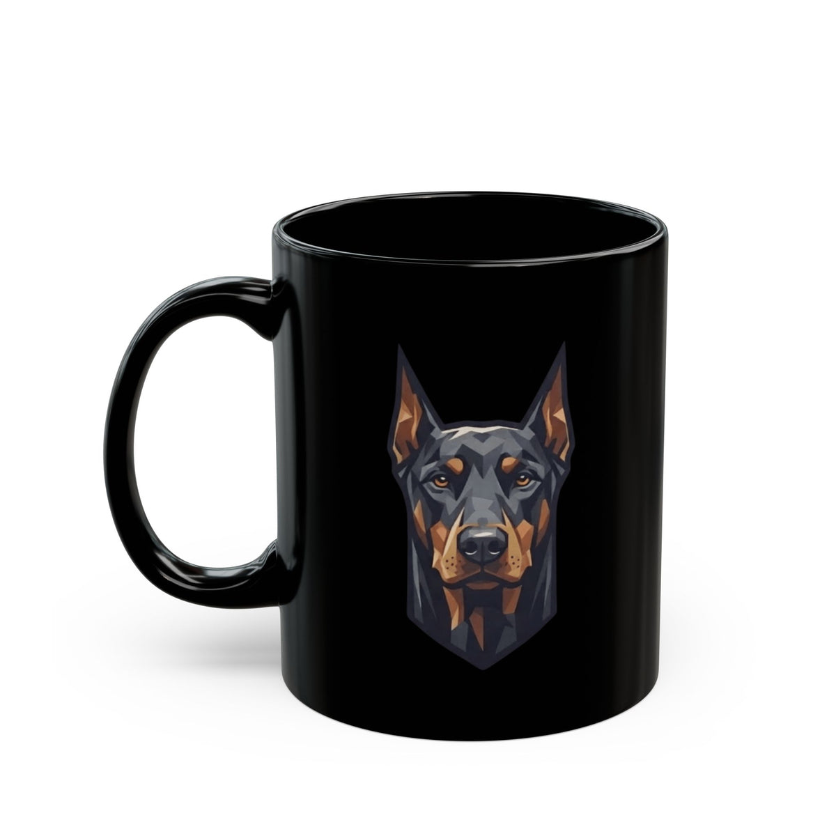 "Doberman Defender" Black Ceramic Mug — Graphic