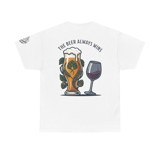 Color: White | The Beer Always Wins Premium Graphic Tee