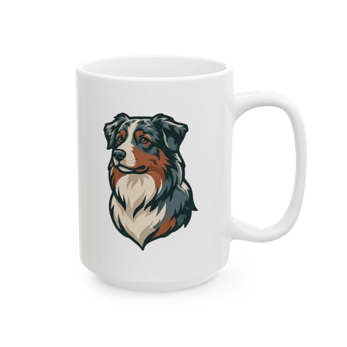 "Australian Sheperd" White Ceramic Mug — Graphic