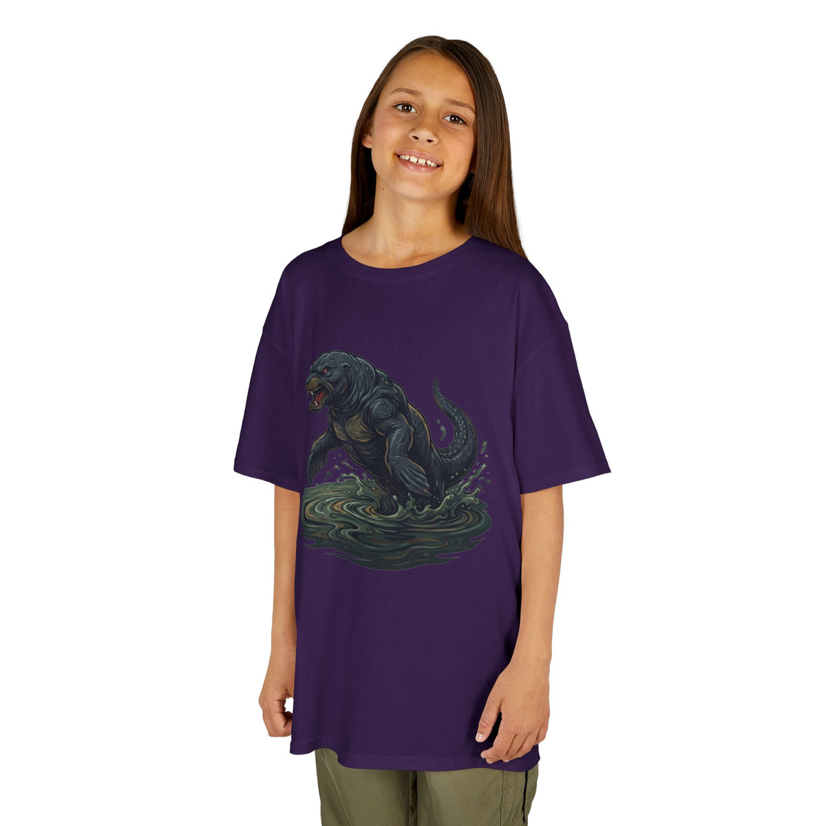 Color: Purple | Bunyip (Australian Aboriginal Mythology) Kids Tee