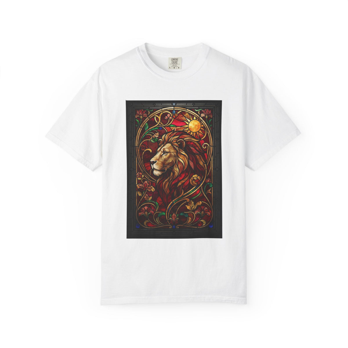"Stained Glass Sign LEO" Unisex Garment-Dyed Tee