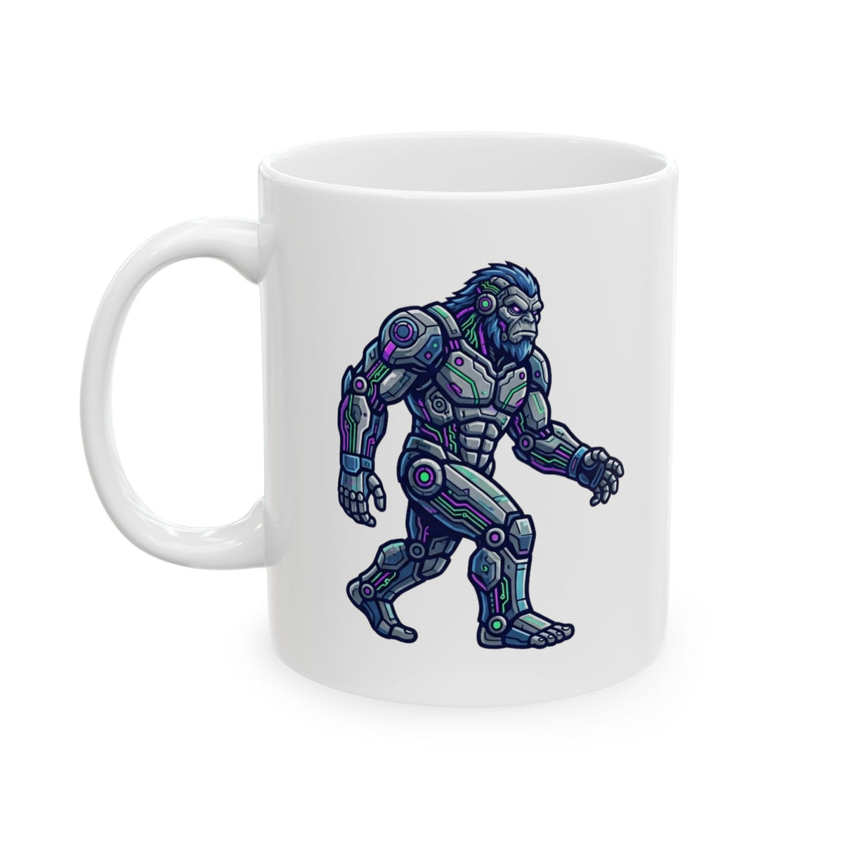"Cyber Bigfoot" White Ceramic Mug