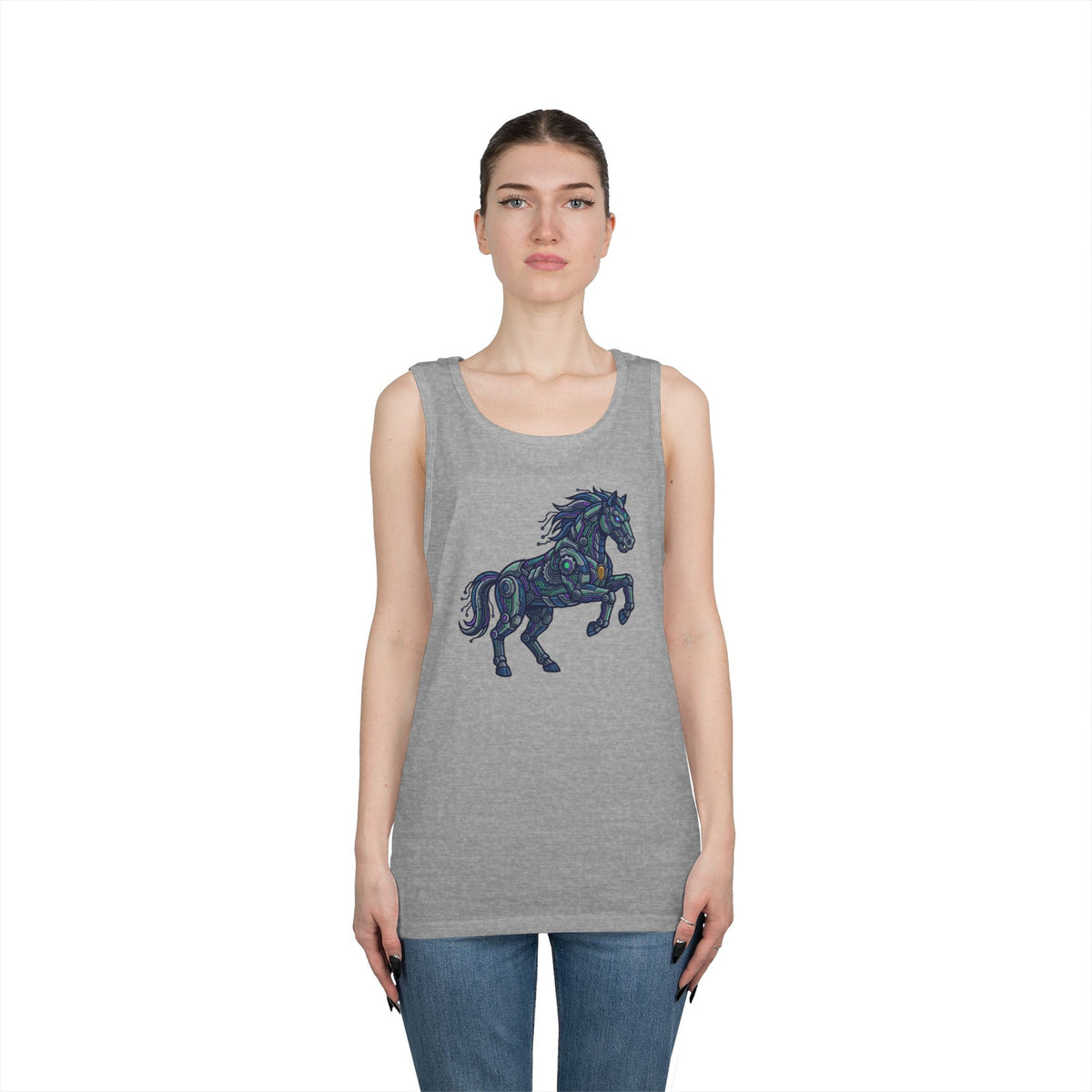 Color: Sport Grey | Cyber Mustang Tank Top