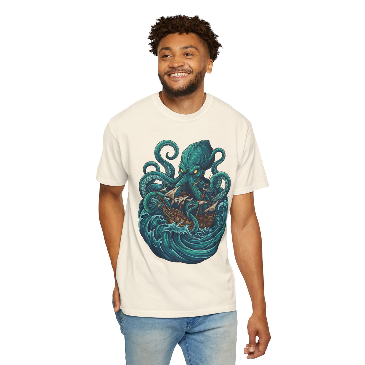 Color: Ivory | The Kraken (Norse-Global Maritime) Unisex Garment-Dyed Tee