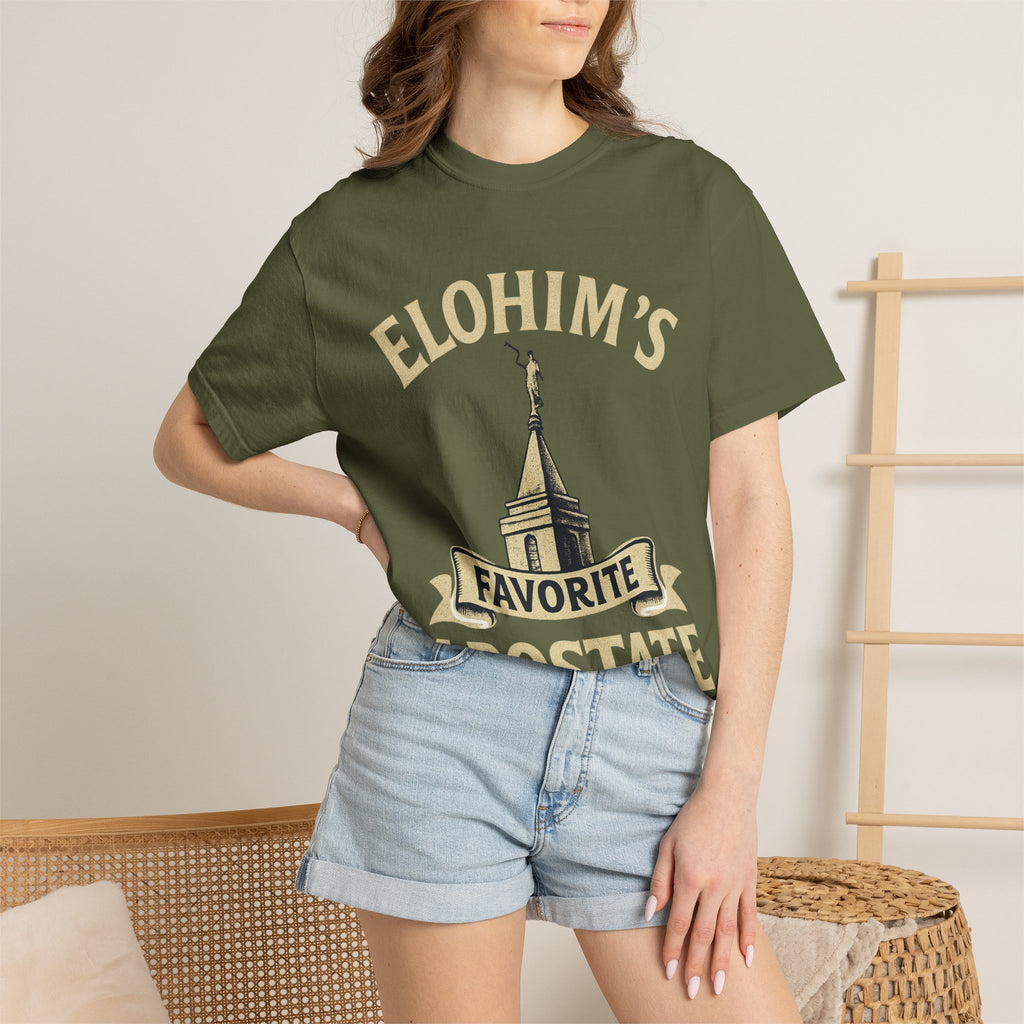"Elohim's Favorite Apostate" Unisex Garment-Dyed T-shirt