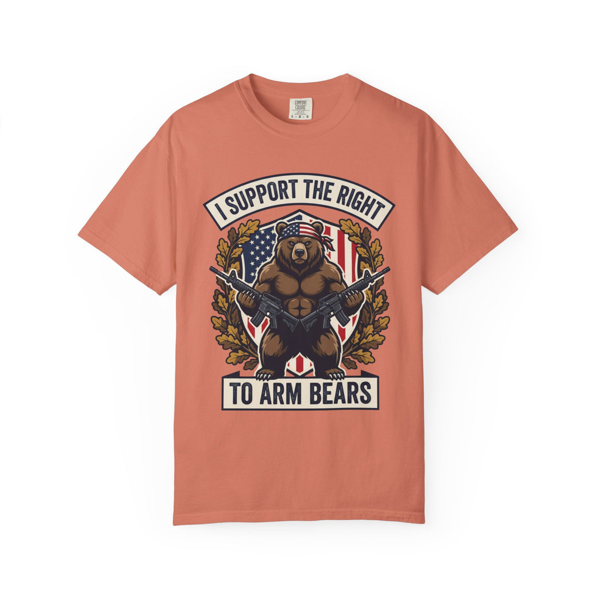 Color: Terracotta | Right to Arm Bears Unisex Garment-Dyed Tee