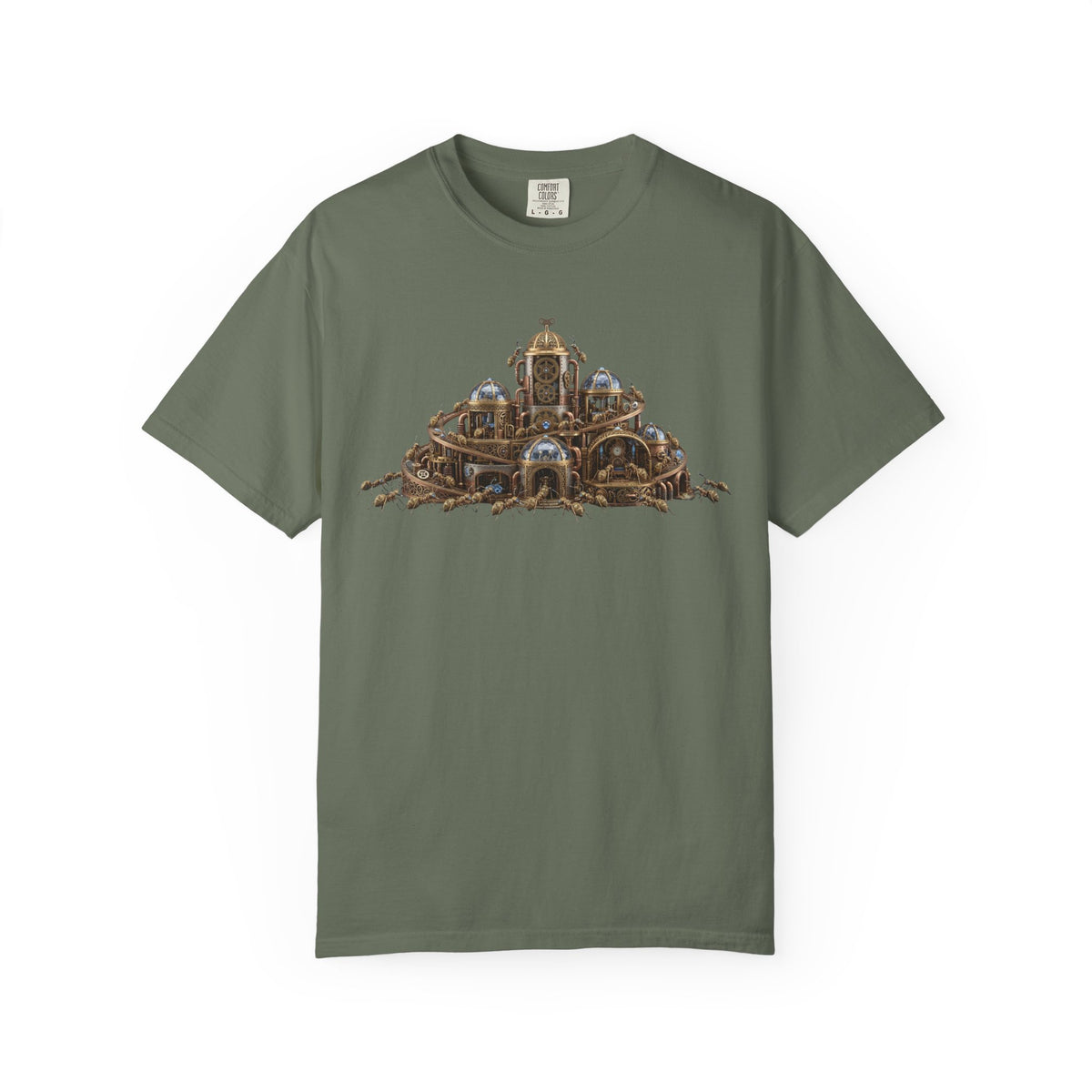 Color: Moss | Cyber Ants Unisex Garment-Dyed Tee