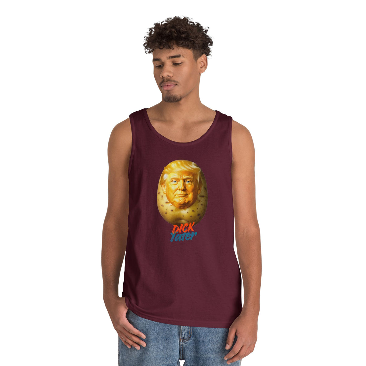 Color: Maroon | Dick Tater Tank Top
