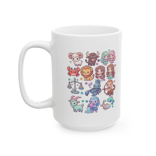 "Cute Chibi Zodiac" White Ceramic Mug