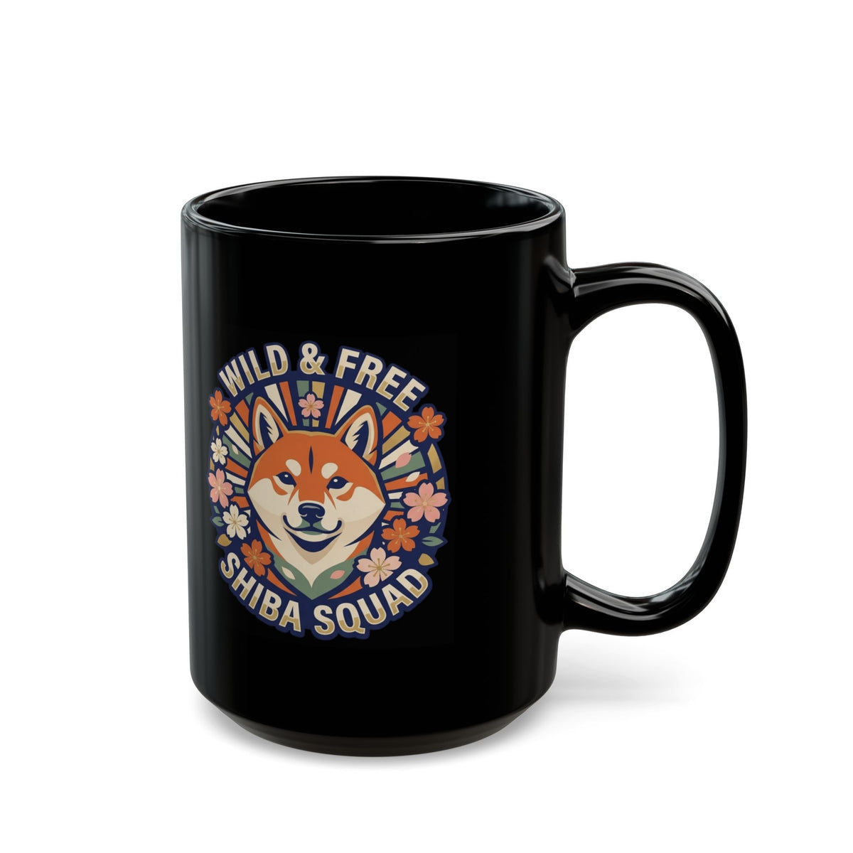 "Shiba Squad" Black Ceramic Mug
