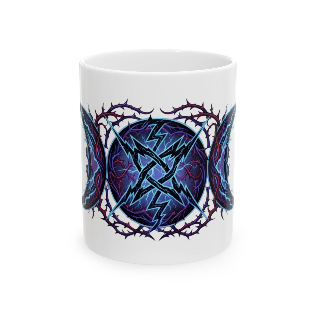 "Triple Goddess Tempest" White Ceramic Mug