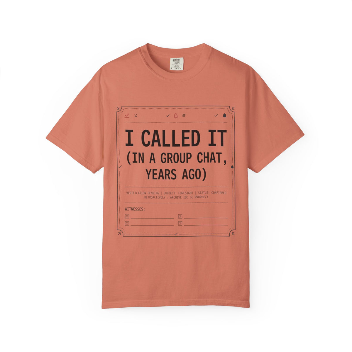 Color: Terracotta | Group Chat Unisex Garment-Dyed Tee