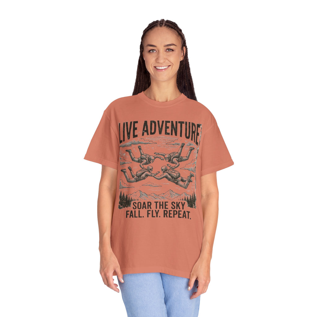 "Live Adventure - Skydive" Unisex Garment-Dyed Tee