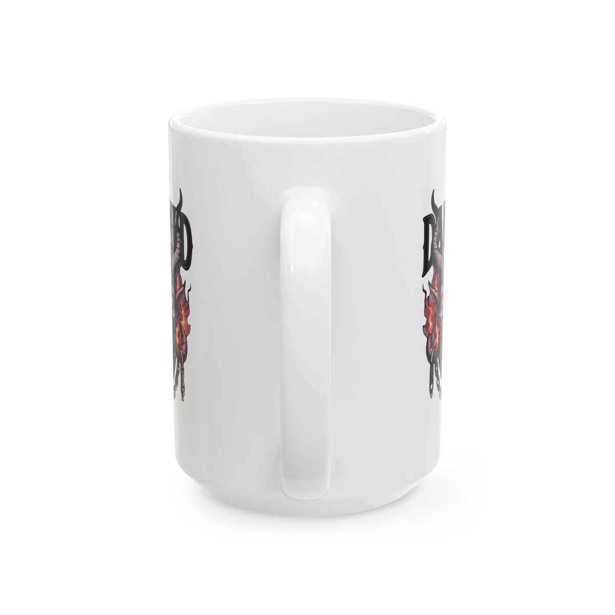 "Damned" White Ceramic Mug