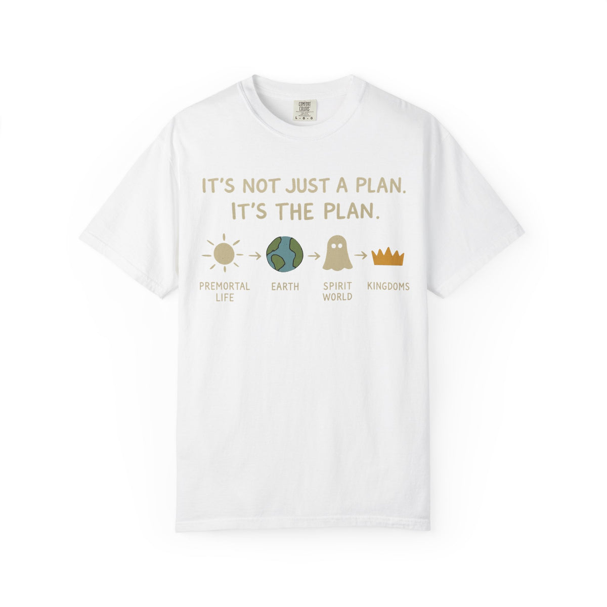 Color: White | It's The Plan Unisex Garment-Dyed T-shirt