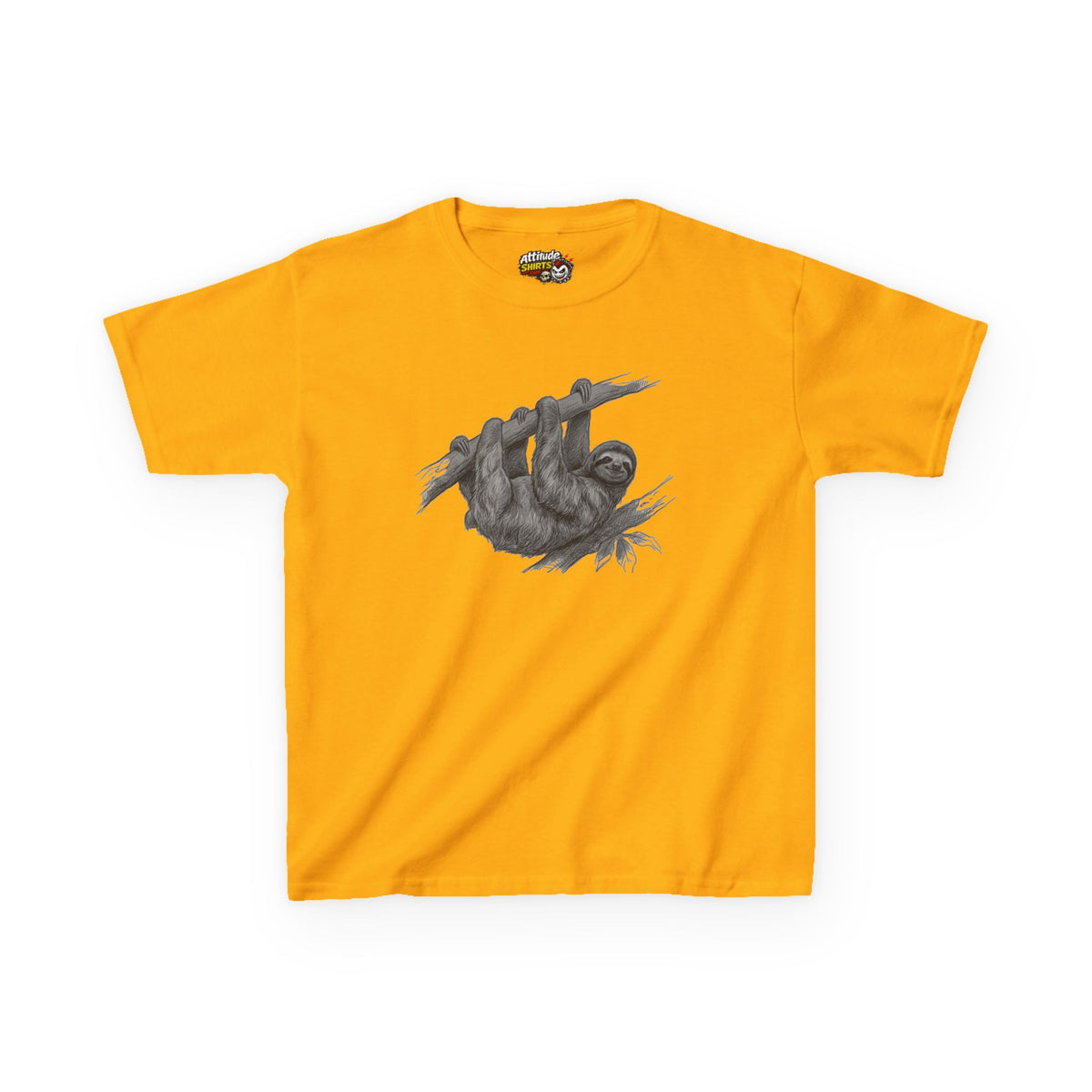 "Pencil Sketch Art Sloth" Kids Tee