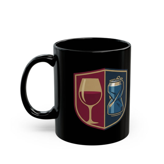 "Uptown-Downtown" Black Ceramic Mug — Graphic