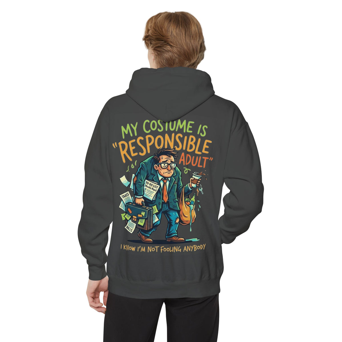 Color: Pepper | Responsible Adult Costume Garment-Dyed Hoodie
