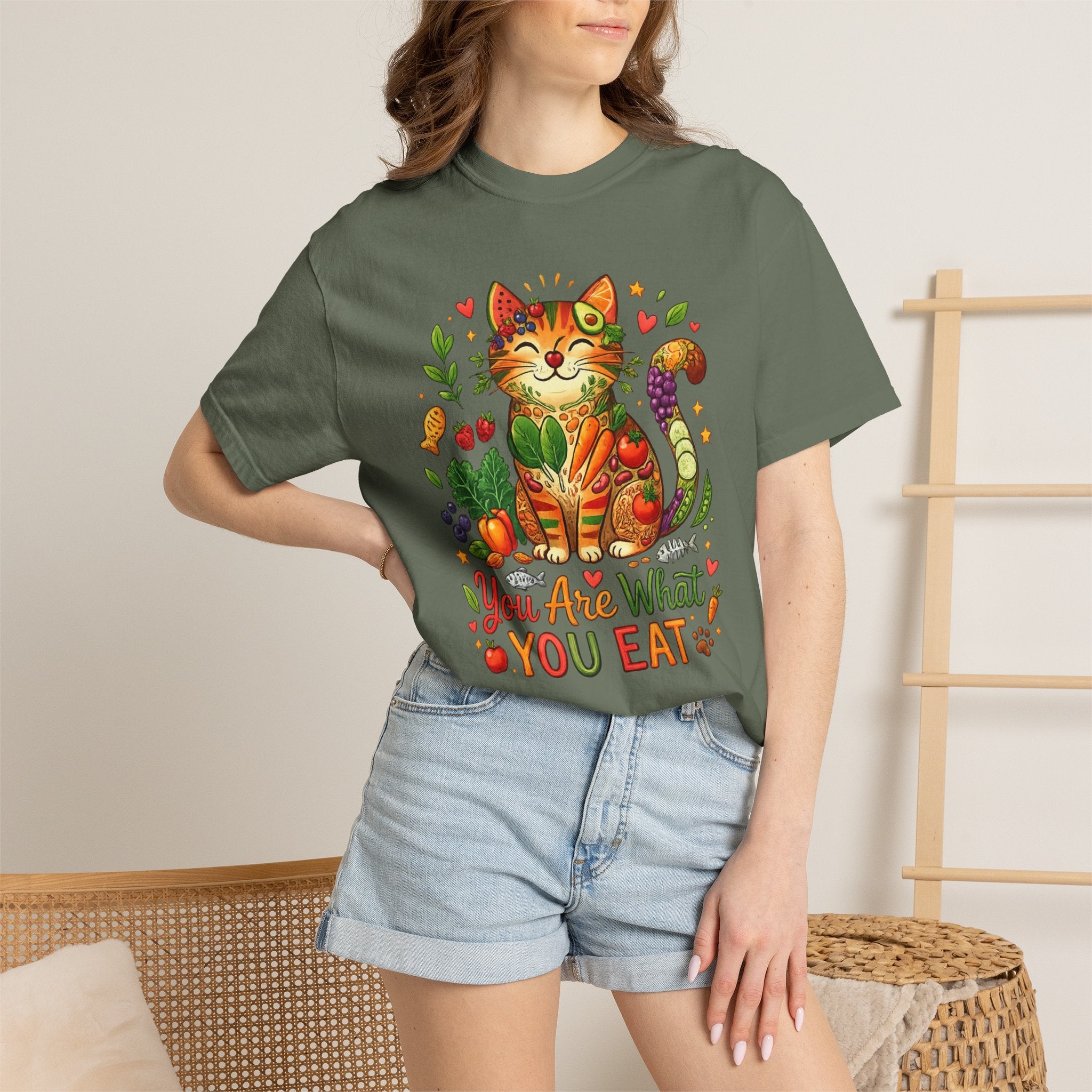 "You Are What You Eat - Cat 2" Unisex Garment-Dyed T-shirt