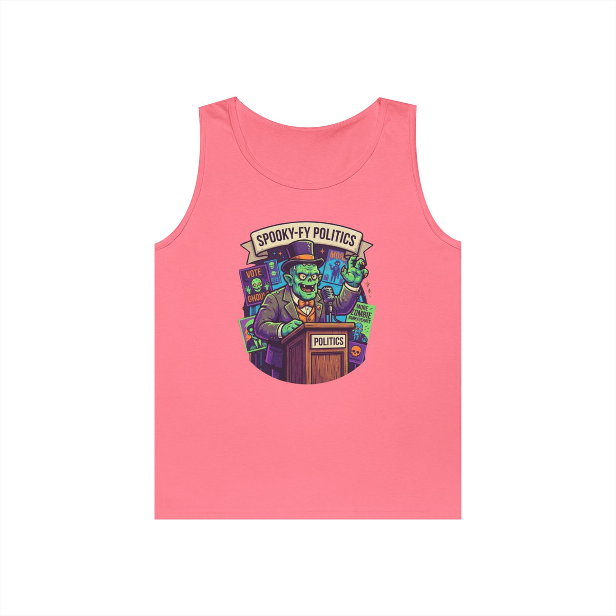 Color: Safety Pink | Spooky-Fy Politics Tank Top