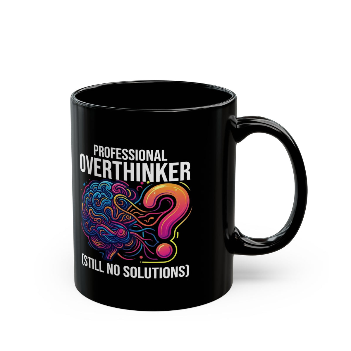 "Professional Overthinker" Black Ceramic Mug