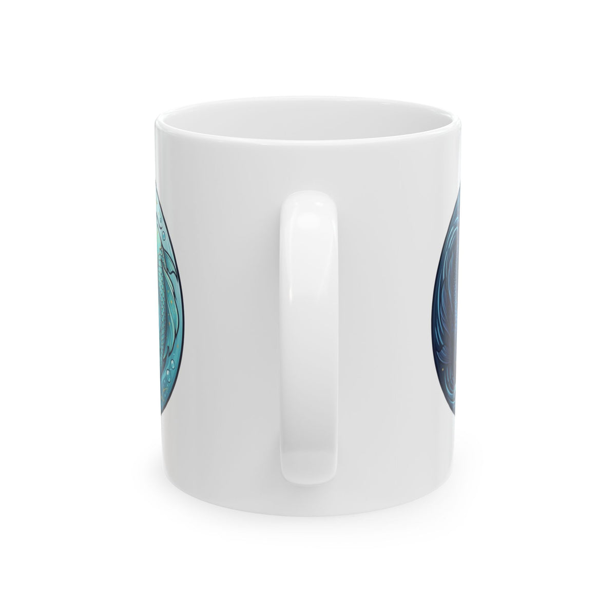 "Yin Yang Pisces" White Ceramic Mug