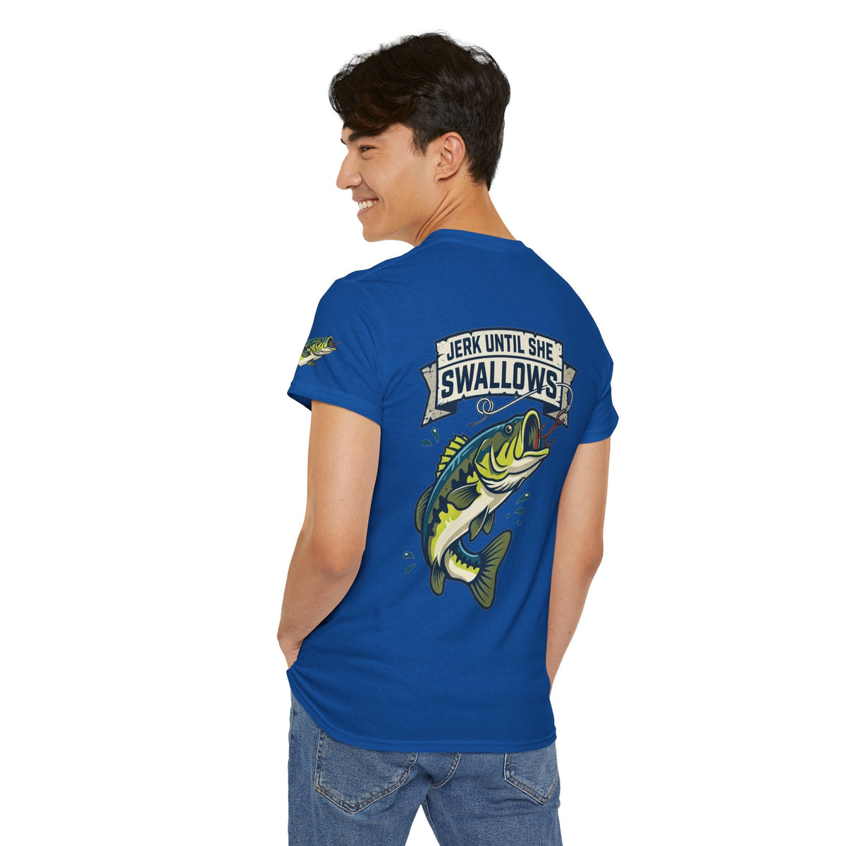 Color: Royal | Jerk Until She Swallows Premium Graphic Tee