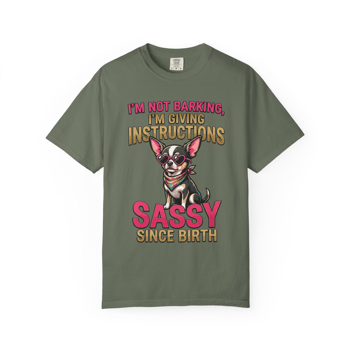 Color: Moss | Sassy Since Birth Unisex Garment-Dyed Tee